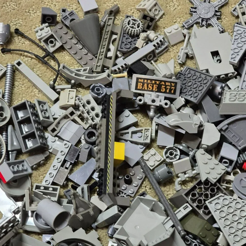Lego and Compatible with Lego Building Blocks Grey Pieces Lot GA163